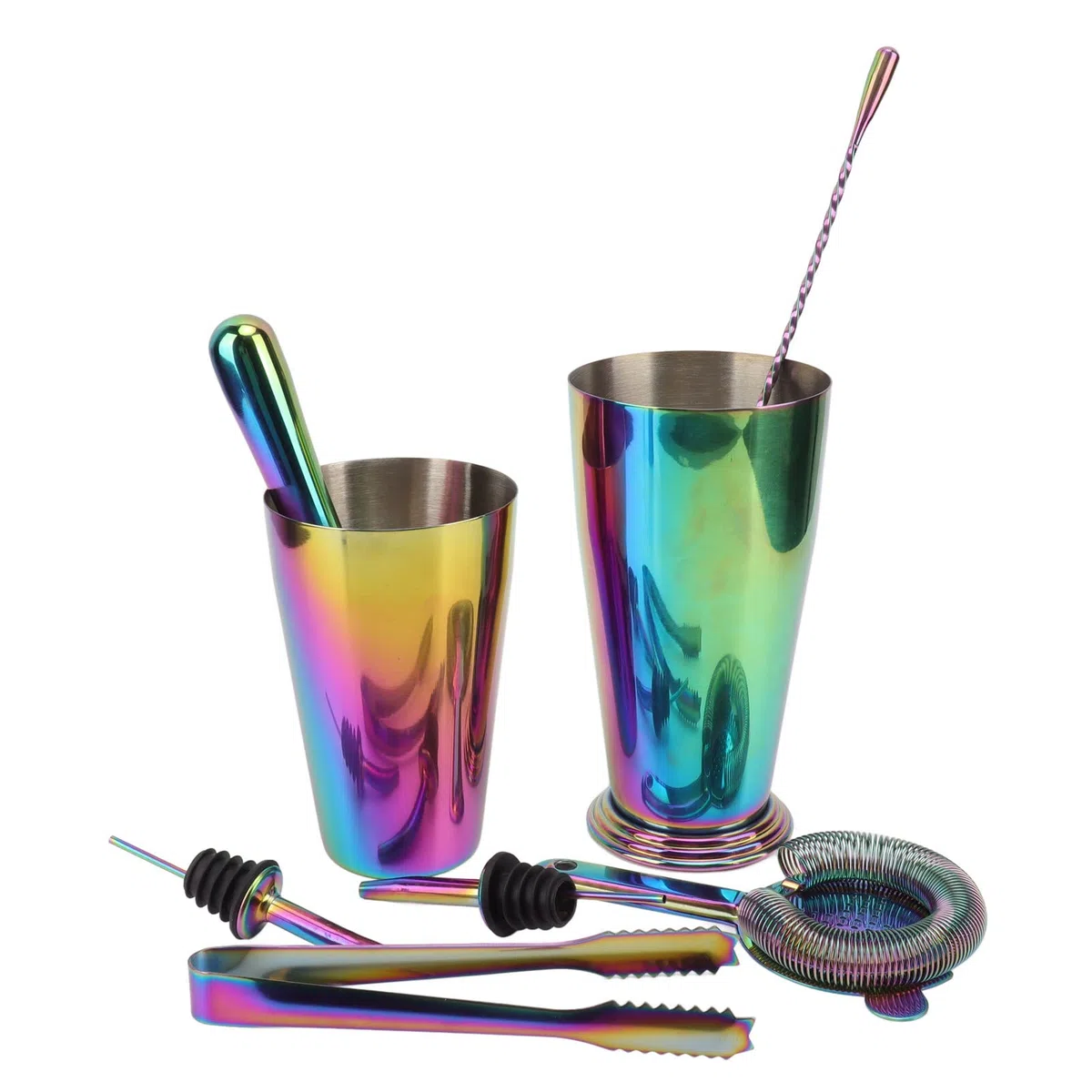 Juego de Coctelera y Jigger Duraderos de Acero Inoxidable 304 para Coctelería Profesional