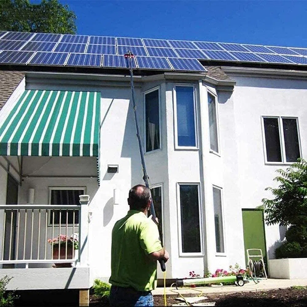 Kit de Cepillo telescópico para Limpieza de Ventanas Paneles solares y Ventanas fotovoltaicas – Equipo eficiente para la Limpieza de Ventanas en el hogar y en Local