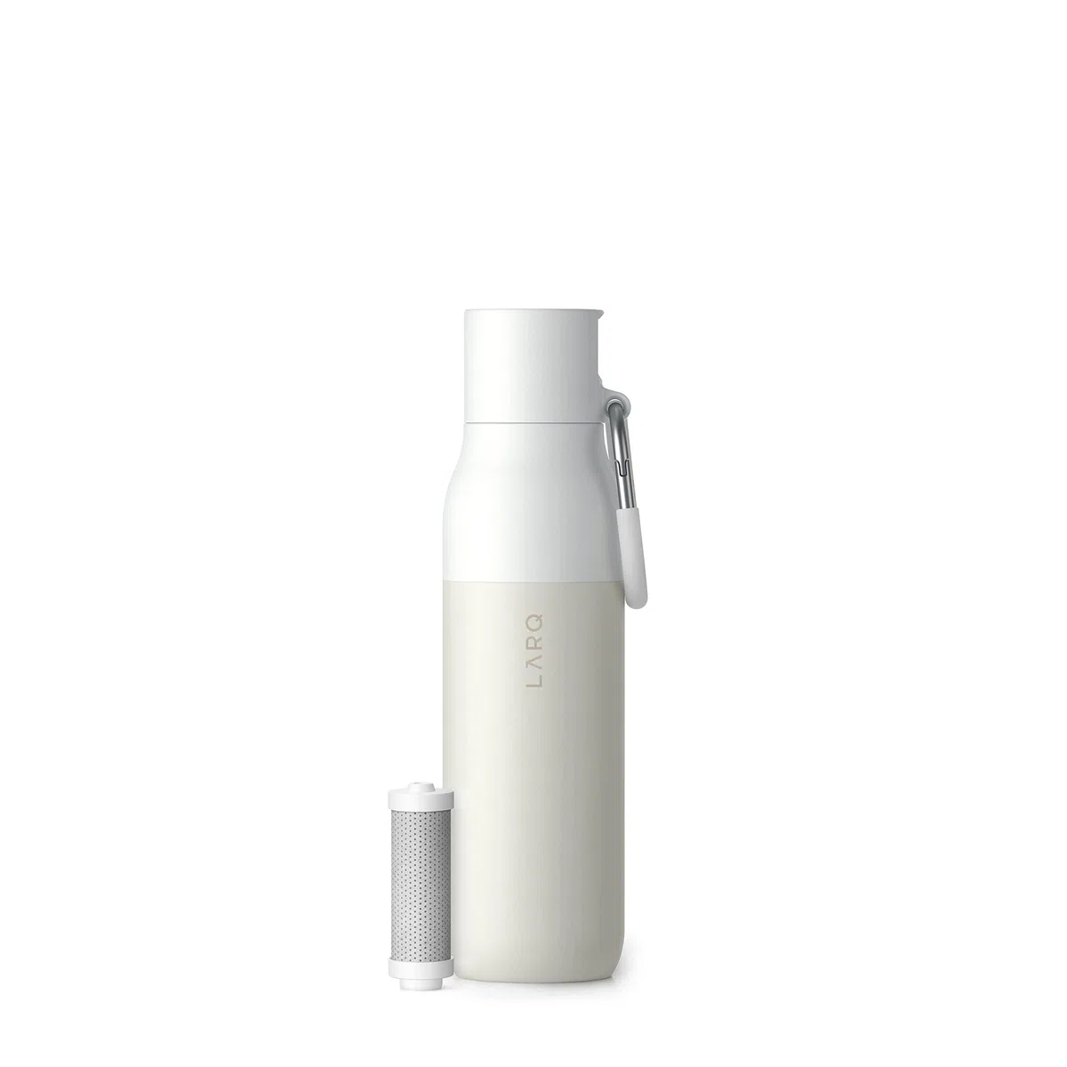 LARQ Botella con filtro Flip Top 740ml – Acero inoxidable aislado,Termica, Sorbete de baja presión, Filtros Nano Zero de larga duración, Libre de BPA, Granite White