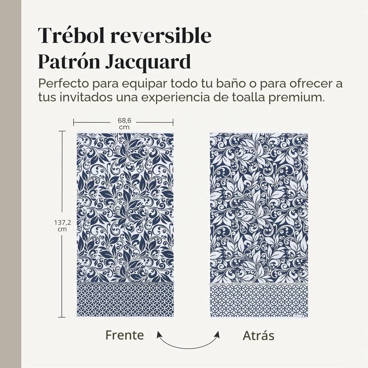 Modern Threads Trefoil - Juego de 6 Toallas de Jacquard teñidas de Hilo Reversible de Filigrana, Toallas de baño, Toallas de Mano y paños de baño, súper absorbentes y de Secado rápido, 100% algodón