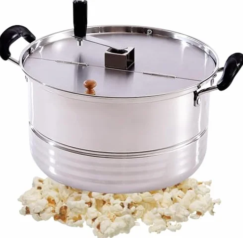 Máquina comercial de palomitas de maíz, olla de gas antiadherente para palomitas de maíz fáciles de hacer palomitas de maíz con manivela