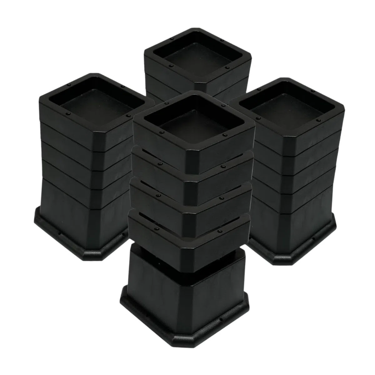 Elevadores de muebles que ahorran espacio, Negro 6 pulgadas | resistentes, elevan camas, sofás y pisos, al tiempo que ofrecen almacenamiento o gabinetes adicionales sin , Negro , 6