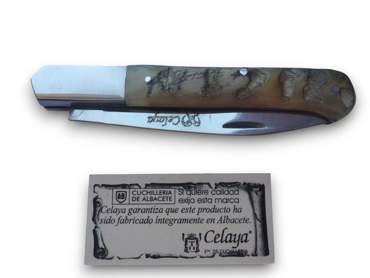 Navaja Celaya Cabritera Acero Inoxidable Asta Carnero Variable 9 cm (Personalización)