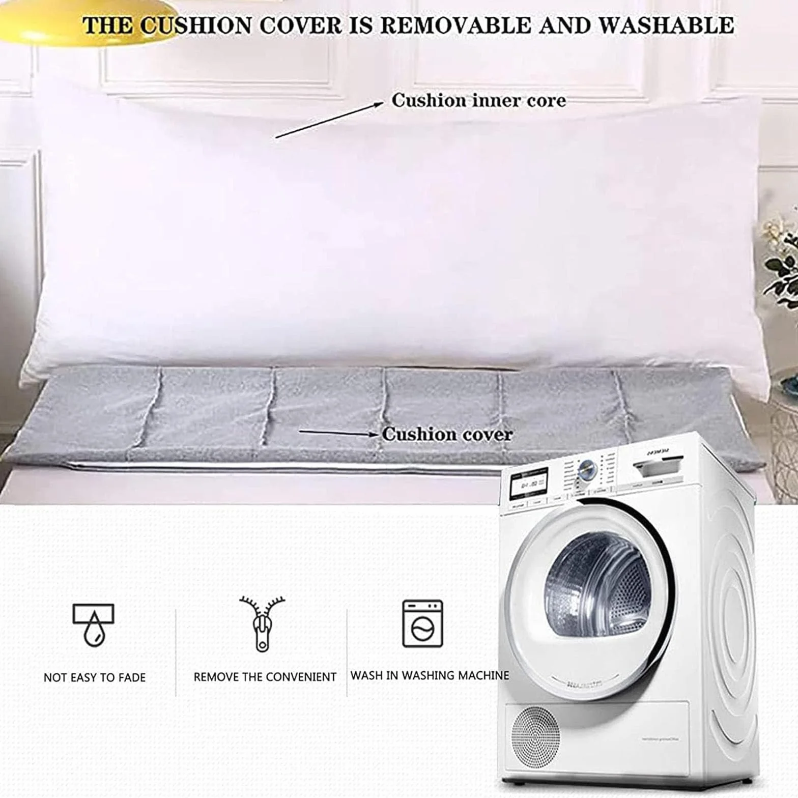 LXURY Almohada Triangular Transpirable Grande Cojín De Posicionamiento Retirable Almohada De Apoyo De Posicionamiento Cojín De Lectura con Soporte para La Espalda del Sofá,F,200cmx50cmx20cm