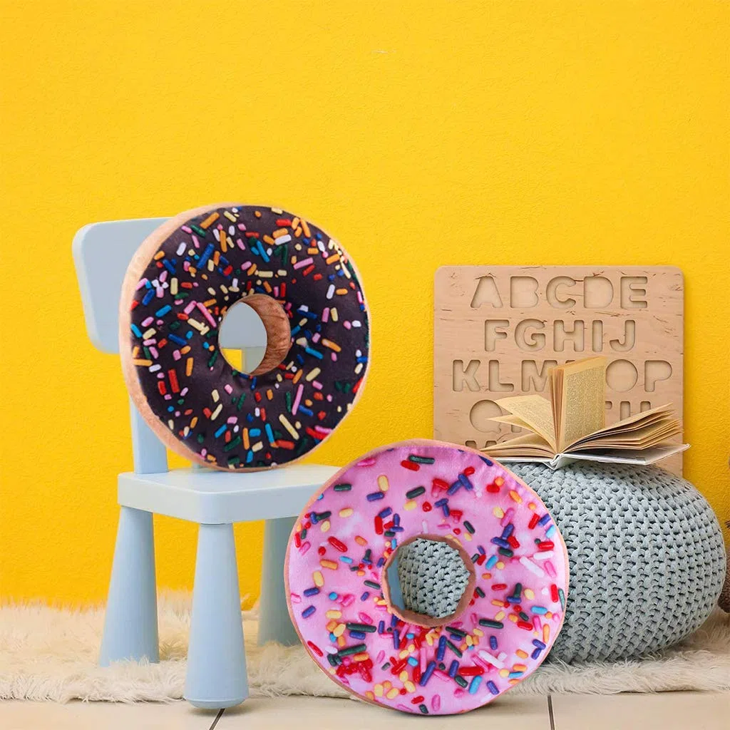 HYSEAS Almohada con Estampado fotográfico de 35,5 cm en Forma de Dona de Chocolate
