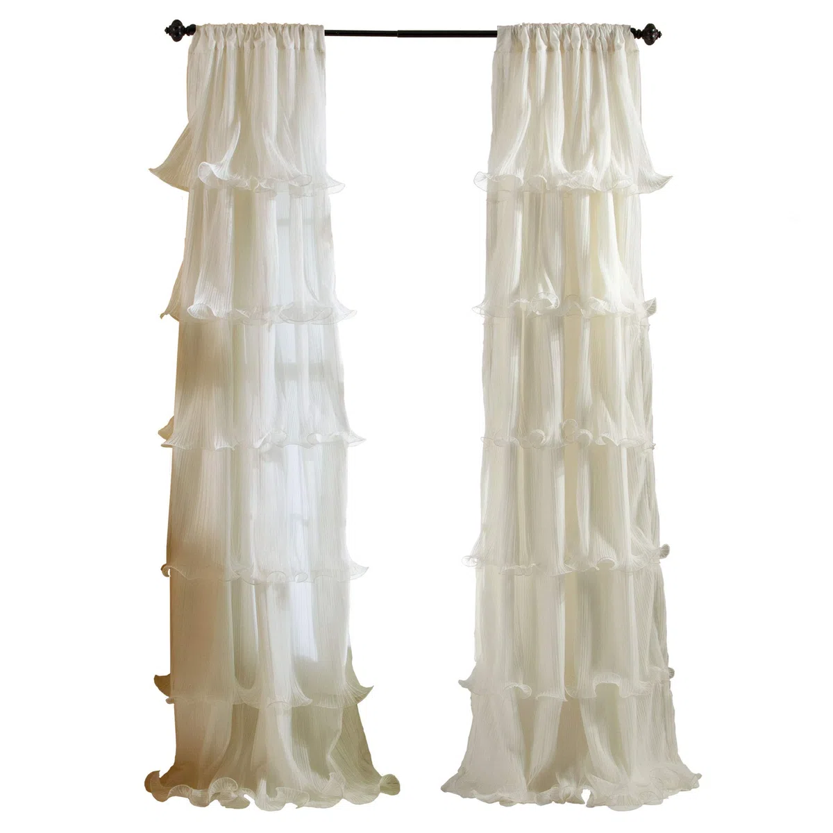 Lush Decor Nerina Window Curtain, 84 by 54-Inch, Ivory