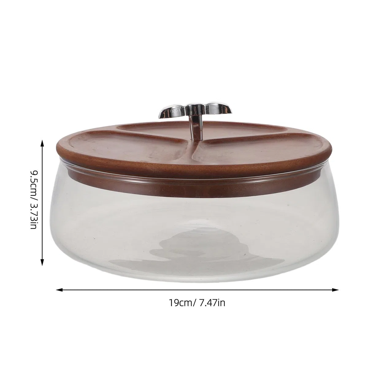 Cuenco de Vidrio para Aperitivos de 1200ml con Tapa de Madera | Cereales y Snacks, Uso en Cocina y Encimera, Diseño Decorativo, Elegante y Moderno