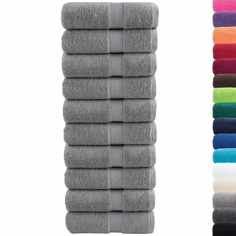 Toallas de Invitados SOLUND 10 uds Gris 30x50 cm 600 gsm Gris,137304