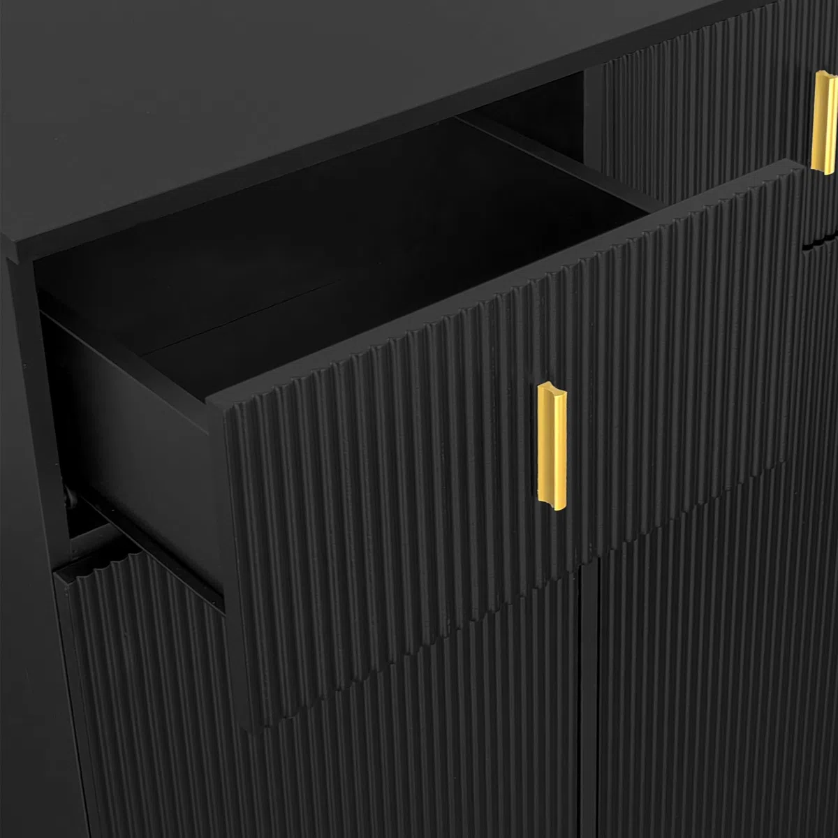 HOMYLIN Gabinete de almacenamiento de arte multicompartimento con cajones y estantes, organizador para estudio o aula, color negro