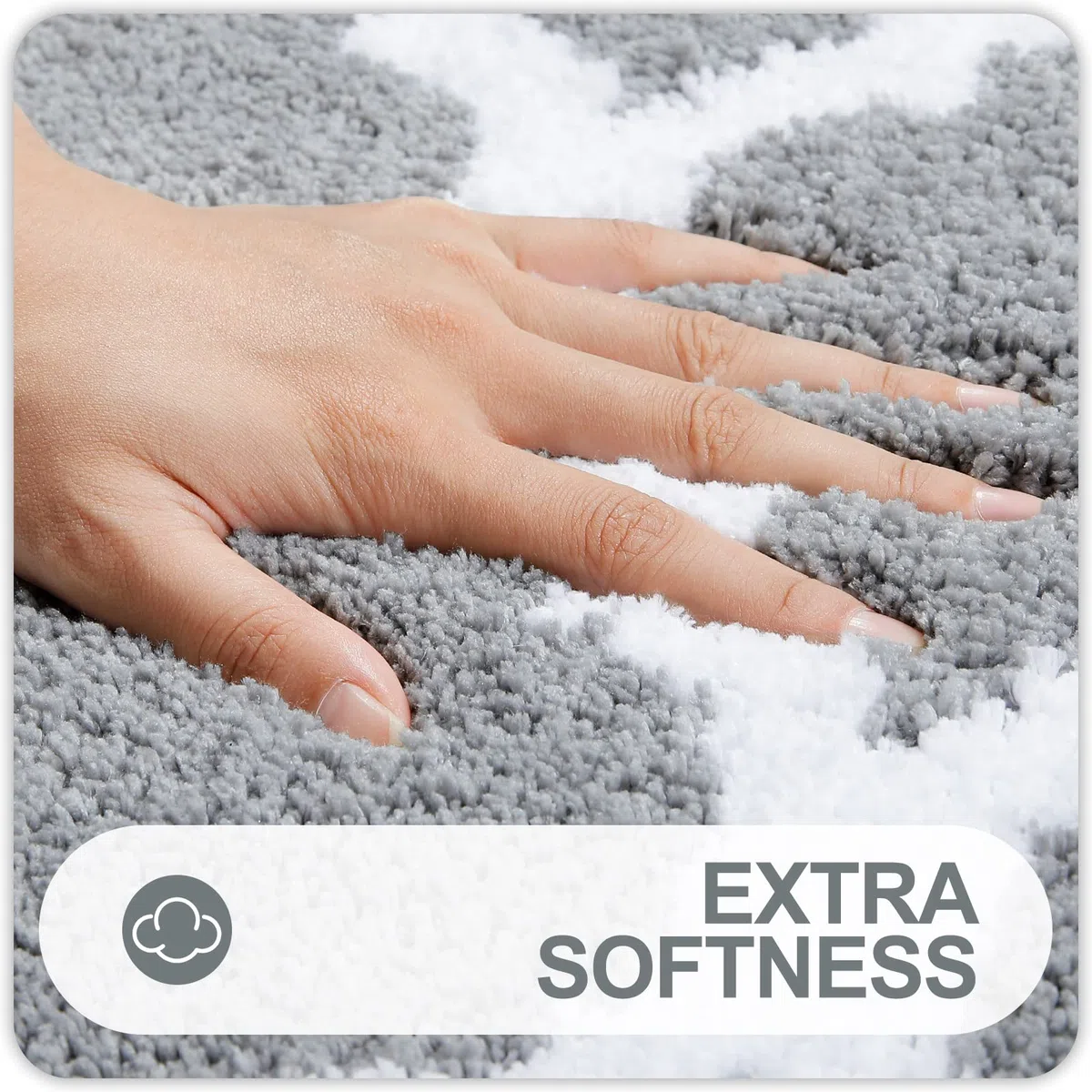 Olanly Alfombra de baño de lujo, alfombra de baño de microfibra suave y absorbente, alfombra de baño antideslizante, lavable a máquina, para secar en el suelo, bañera y ducha, 24 x 60 pulgadas, gris