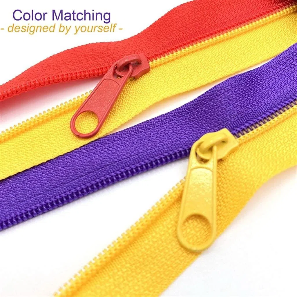 Cremallera de nailon, cremalleras de bobina de nailon de metal, cremalleras de nailon de 5 m/lote 3#, cremalleras de bobina con 10 piezas de deslizador de cremallera, (Color: plomo 316, tamaño: 3#) co