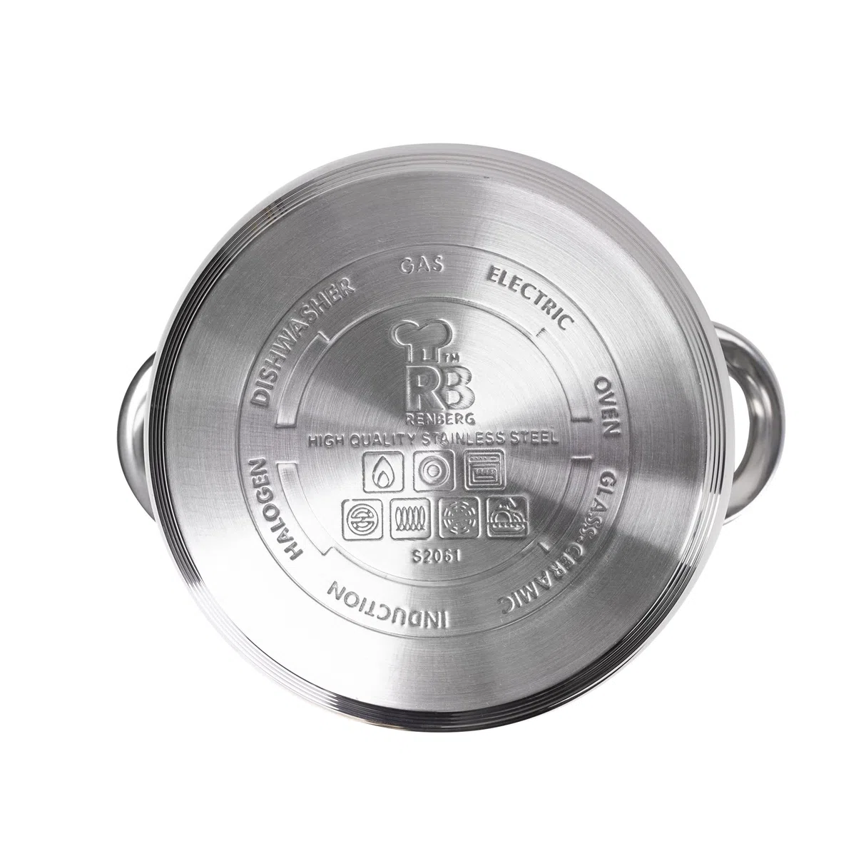 Renberg BATERÍA 8PCS, Acero Inoxidable, Silver, 4 L