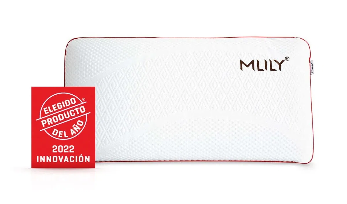 MAXCOLCHON Almohada Viscoelástica Mlily Fresh-Gel con Tejido Exterior Ice-Feel y Soporte de Cuello Ergonómico para Dormir sin Calor De 70x35cm. Incluye Funda con Cremallera