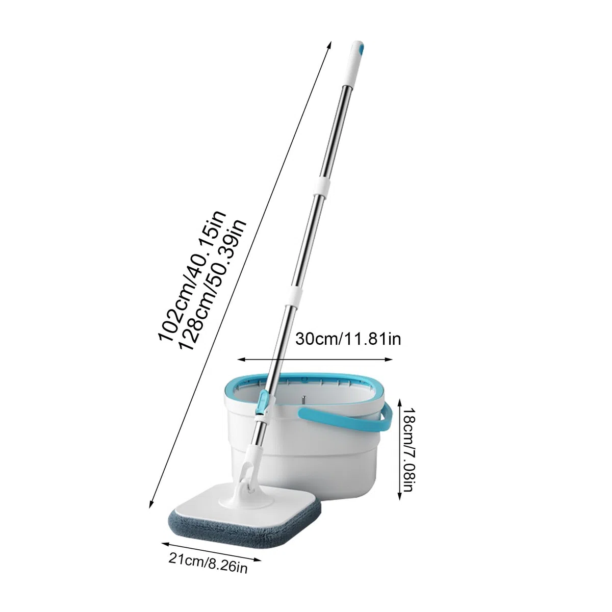 Juego De Cubo Y Fregona Utensilios De Limpieza del Hogar para Suelos | Fregona y Cubo con Lavado Sin Manos Para Dormitorio, Comedor, Cocina, Baño, Estudio Y Para Suelos De Madera Dura