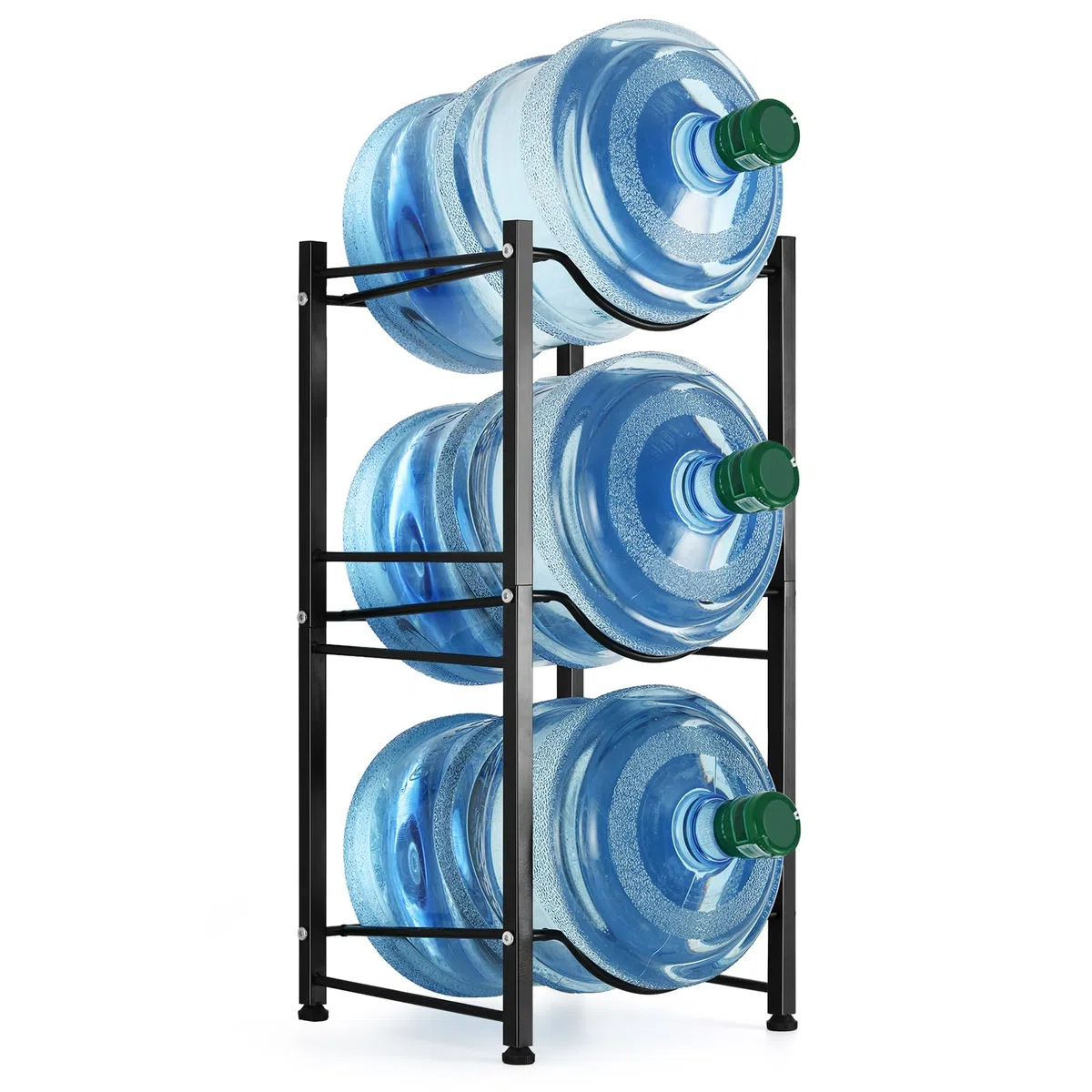 Soporte para botella de agua de 5 galones, enfriador de agua de 3 niveles, organizador de estantes desmontable y resistente, estante de almacenamiento de botellas de agua de cocina para el hogar,
