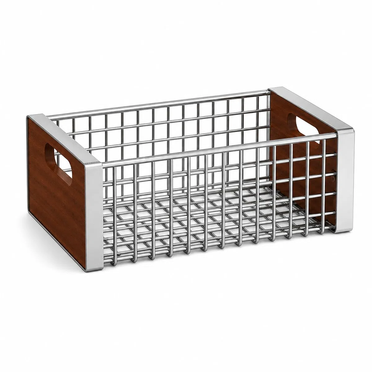 Cesta Almacenamiento Metal Retro con para Organización l Hogar, para encimeras - para lavanría, Estante de almacenamiento de aperitivos pequeño galvanizado - 1 nivel - tablero de madera