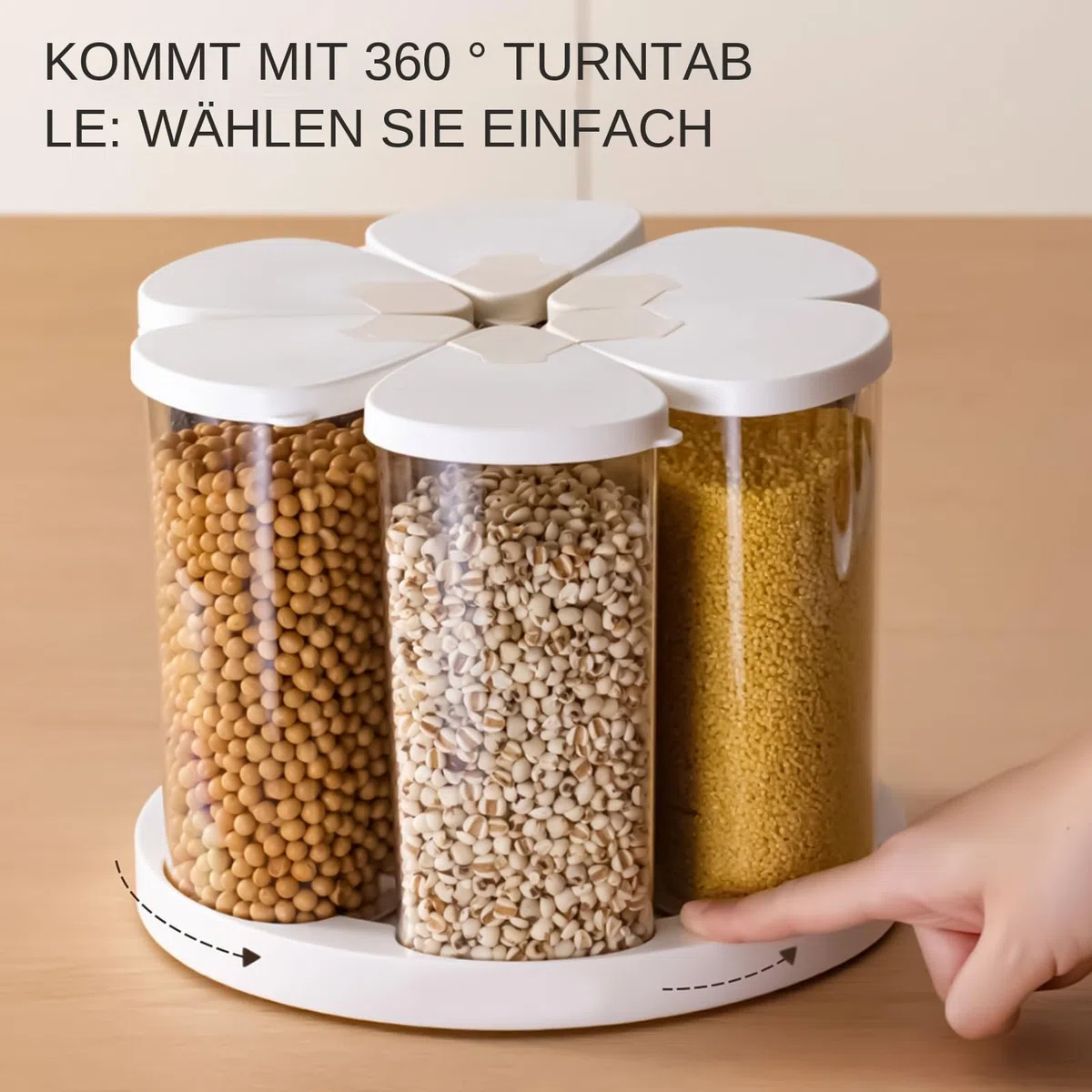 Dispensador Giratorio De Alimentos Organizador 6 Compartimentos Para Cocina | Contenedores De Alimentos Dispensador Cereales Para Cocina Despensa Armario Cereal Harina Azúcar Caramelos Snacks