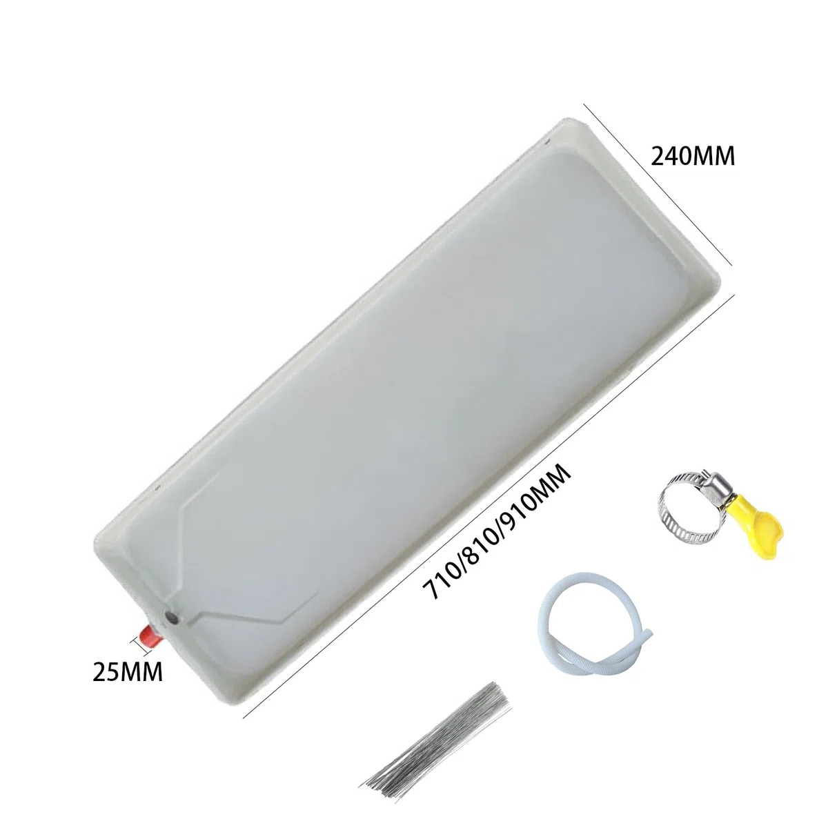 Genérico Bandeja de Goteo con desagüe para Aire Acondicionado, Bandeja de Drenaje de condensado galvanizada con Tubo de Agua de 2 m, Ideal para Aires acondicionados de Ventana y Unidades Mini-Split,