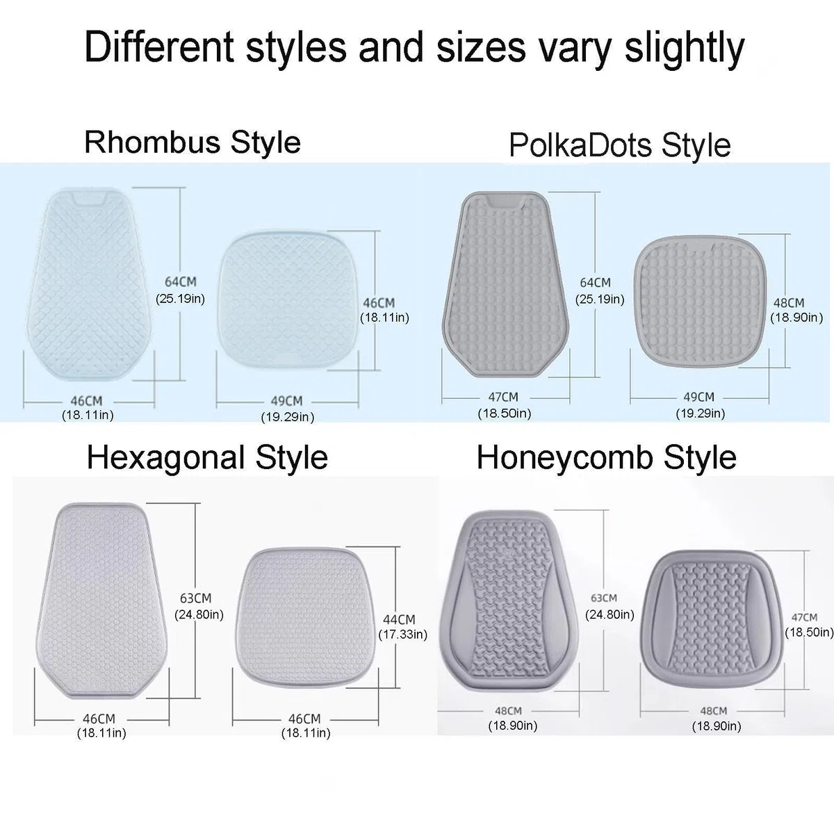 Cojín Silla Oficina Tejido de Refrigeración 3D Cojín Silla Ruedas Fina, Transpirable y Cómoda para Automóviles, Sillas de Oficina, etc.,Gray-RhombusStyle-Seatcushion+Backcushion
