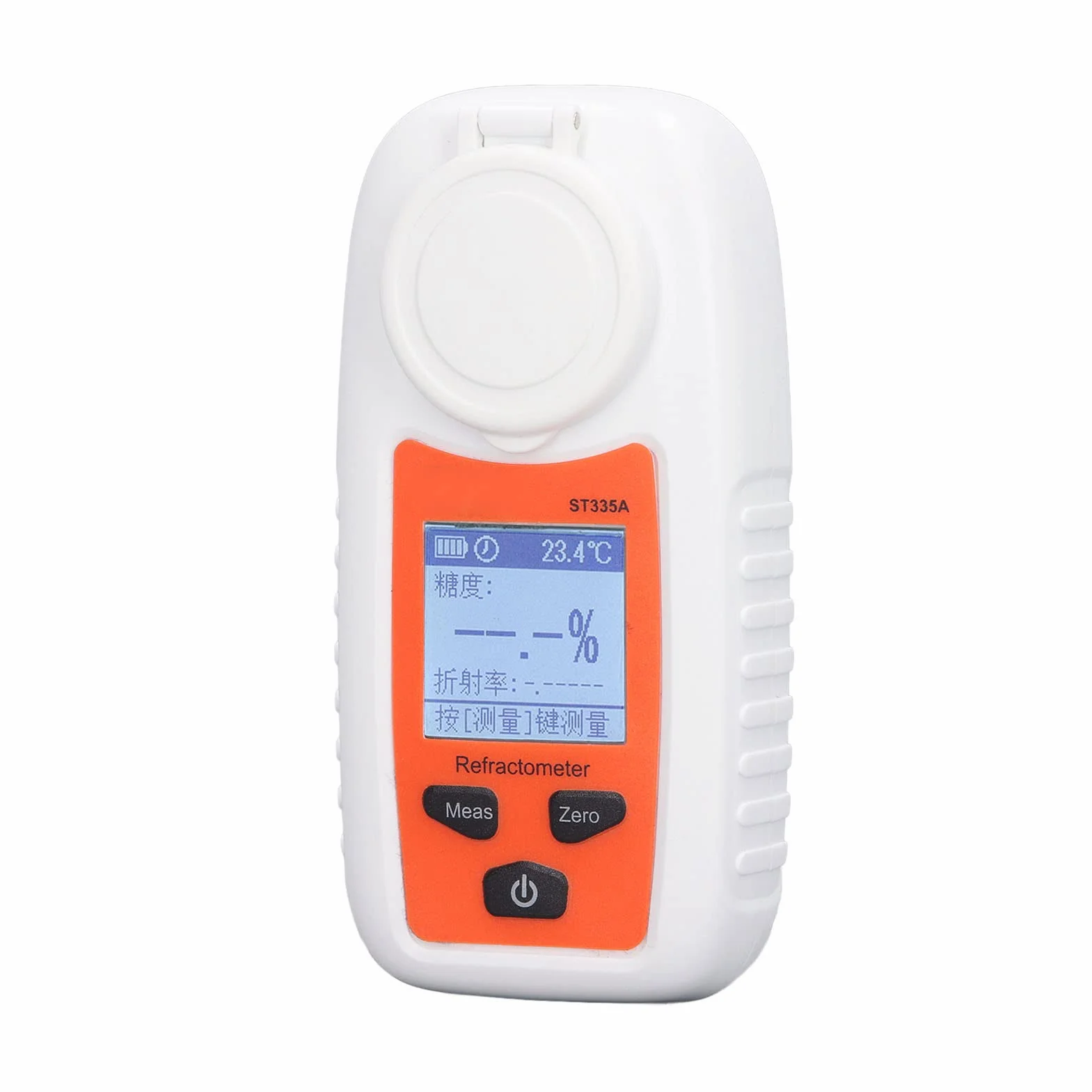 Refractómetro Digital para Medir Azúcar en Frutas y Jugos Sacarímetro de Alta Precisión ST335A Medidor de Dulzura con Pantalla LCD para Laboratorio y Producción