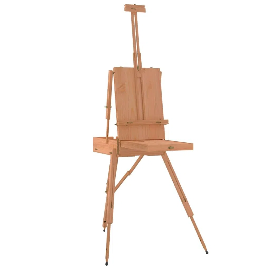 Caballete de madera de haya maciza, 81 x 121 x 173 cm, altura ajustable, para lienzos de hasta 86 cm, estable para pintura, presentación, taller, conferencia, oficina y exposición