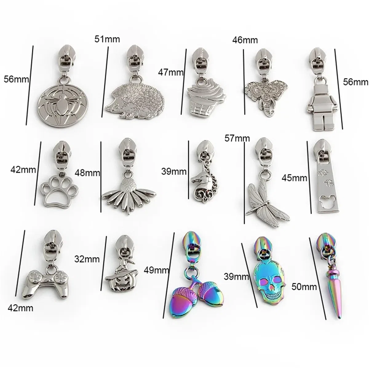Tirador Cremallera 20/50/200 Uds 5# Tirador de Cabeza Deslizante de Cremallera de Metal de Nailon for Bolsos de Cuero Equipaje Accesorios de Costura DIY Decorativos(Paw Light Gold,50 Pieces)