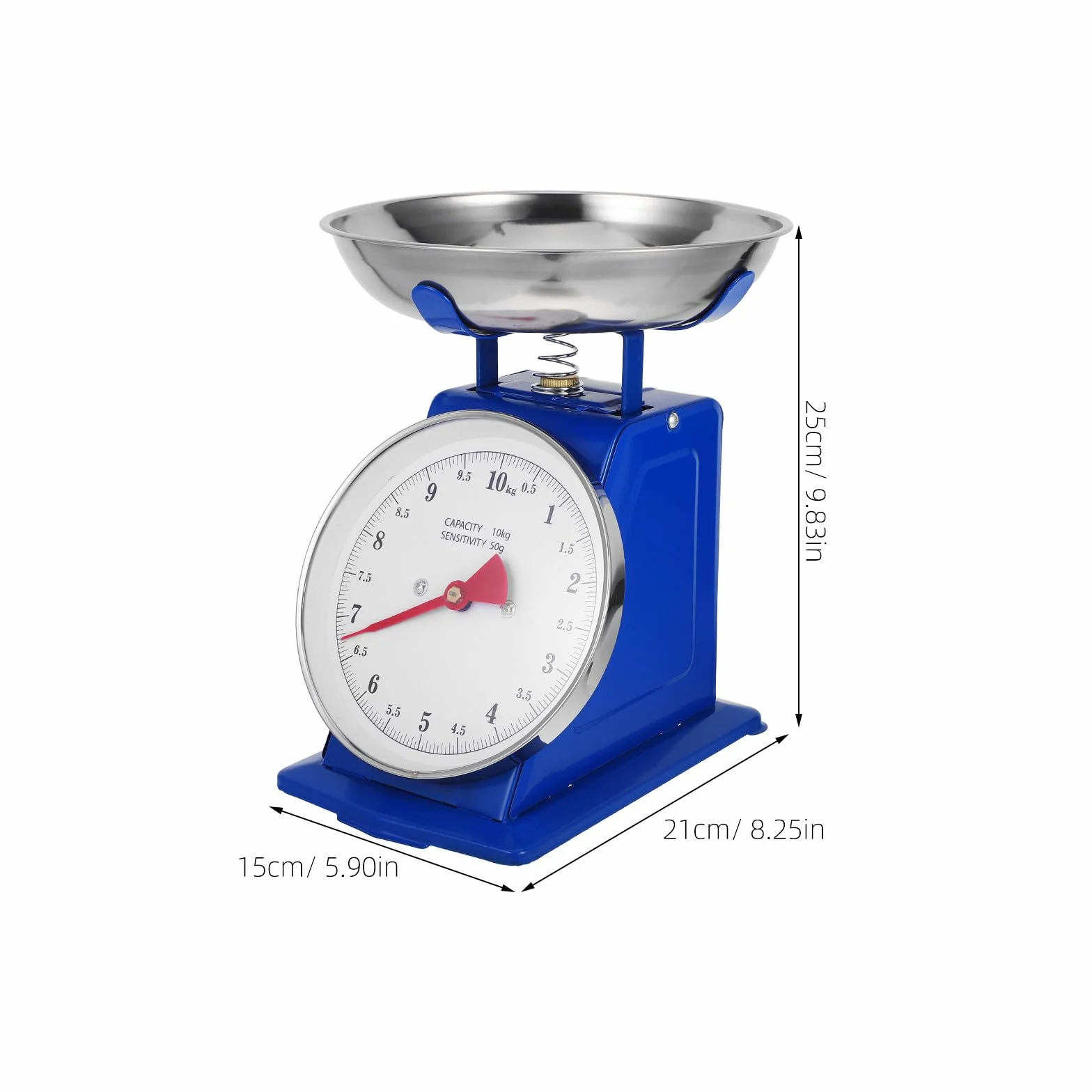 10kg Báscula de Cocina Mecánica Vintage con Plato de Acero Inoxidable Desmontable para Pesar Pan Granos Preparar Alimentos sin Electricidad