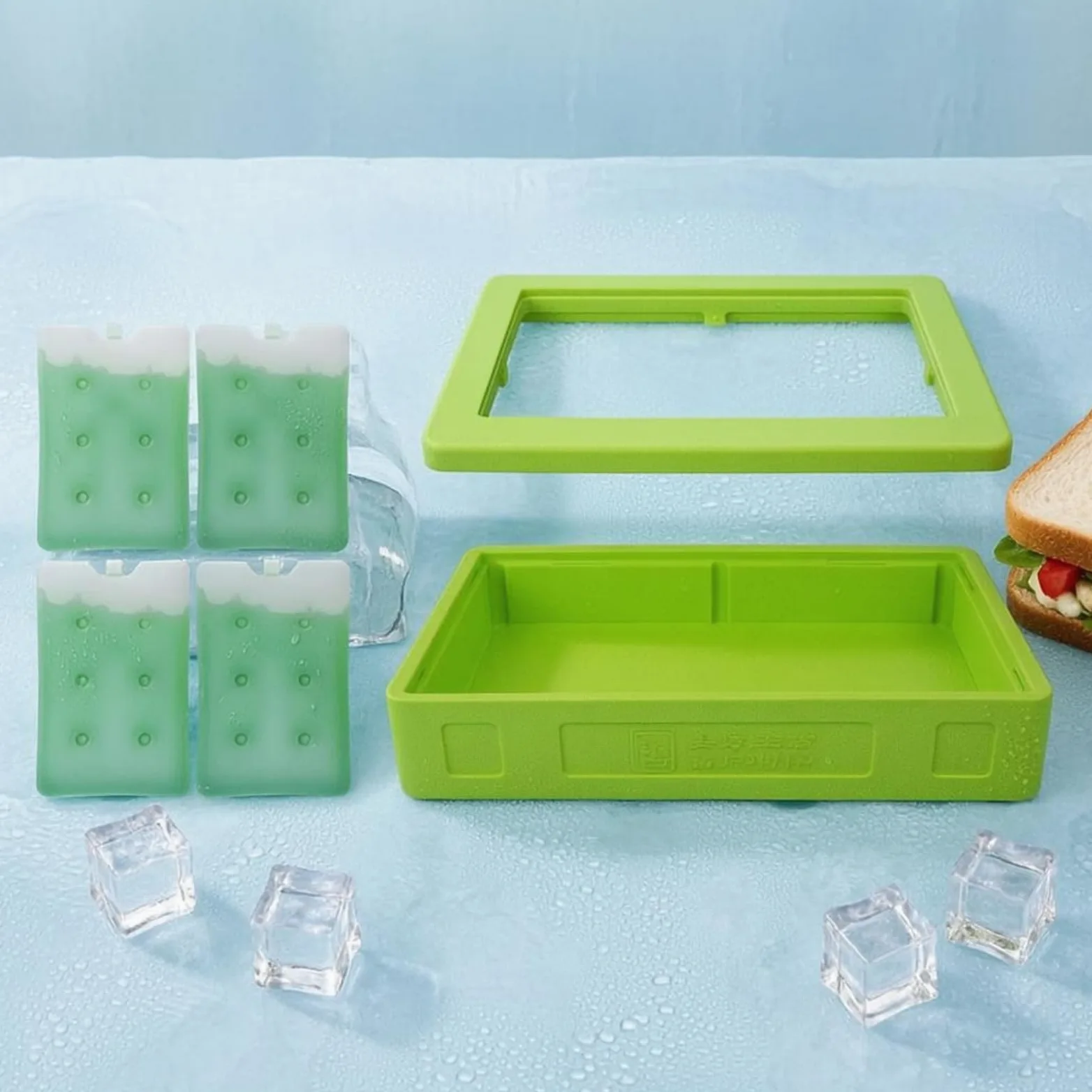 Amagogo Contenedor Aislado de Comida para Conservación Térmica Caja Portátil Rectangular con Cuerpo y Tapa Visible Ligero Adecuado para Buffet Entrega Cocina Catering, Naranja