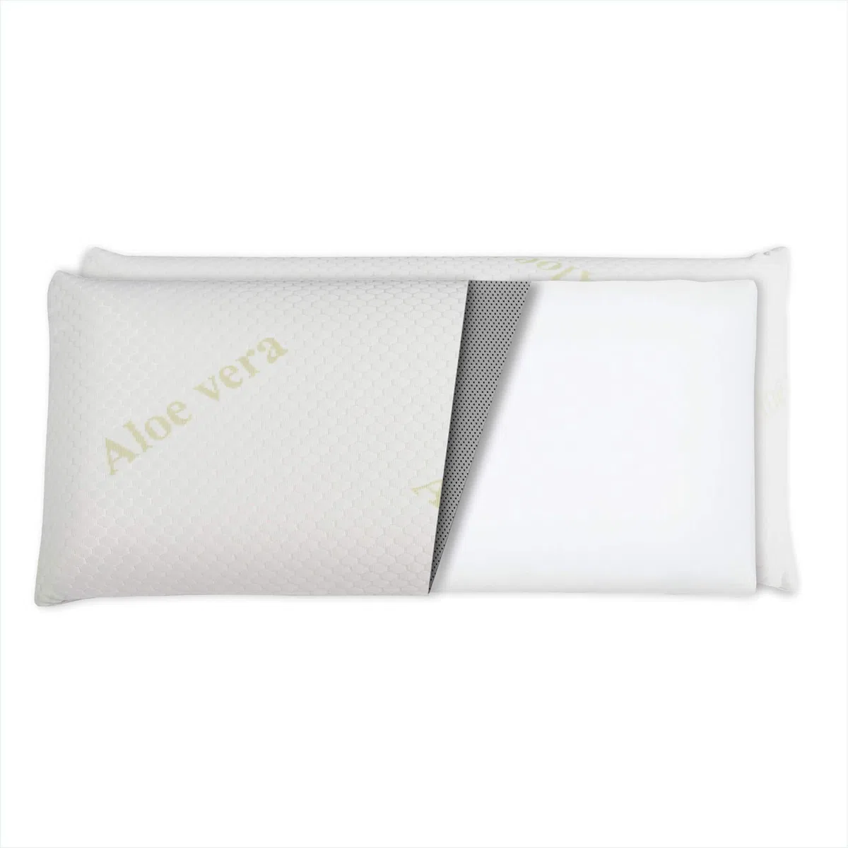 Dreaming Kamahaus Pack 2 Almohadas Visco Aloe Vera 75cm | Núcleo viscoelástico | Gran adaptabilidad | Funda Stretch Aloe Vera con Cremallera |