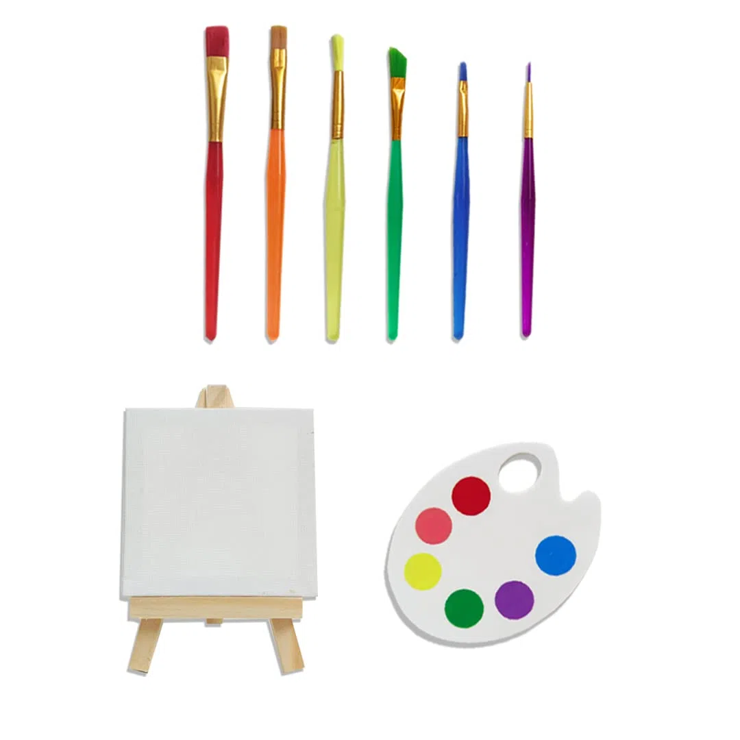 Pintura artística para decoración de tartas, pinceles, lienzos, paleta de decoración para tartas con temática artística