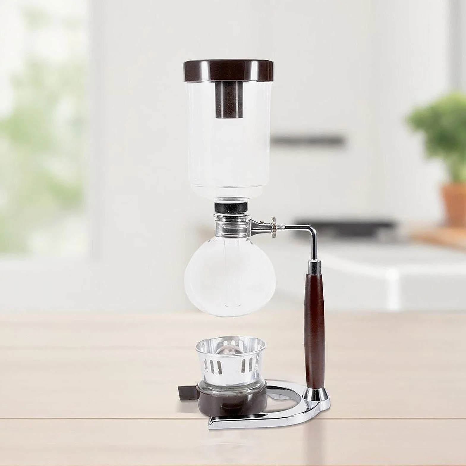 Cafetera de Sifón, Vidrio, Transparente Y Ligero Elegante Elegante Sof Vacuum para El Café Home Cafe Lovers Gift, tal como se describe, 360 Ml