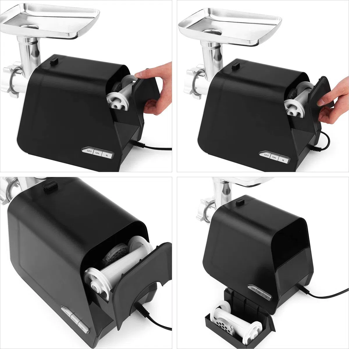 COOCHEER Picadora de carne eléctrica profesional, con relleno de salchicha y accesorio para galletas, 2000 W, máquina de salchicha, picadora de 3 discos y accesorio de kibbe para carne picada, mett y