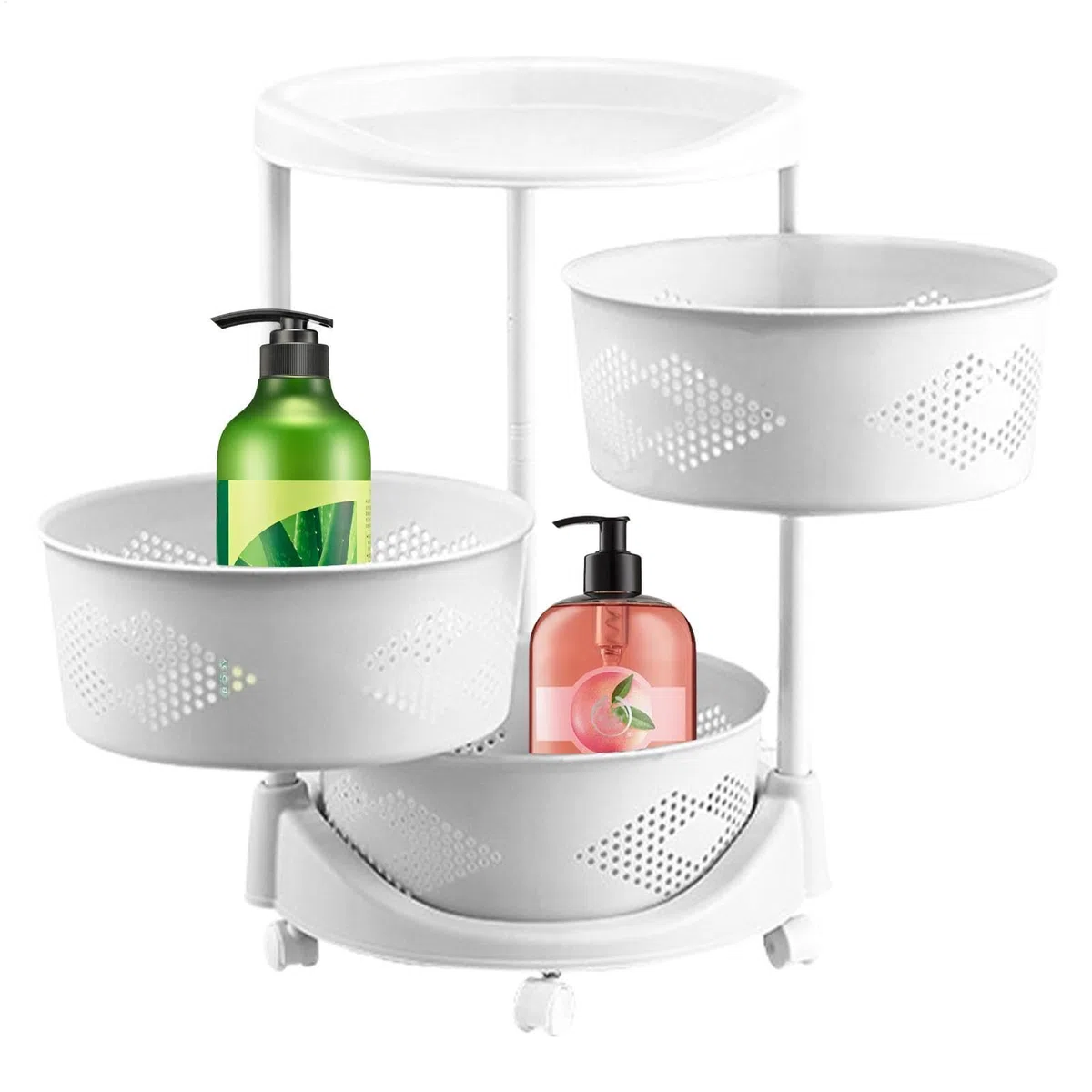 Estantería de almacenamiento giratoria de cocina - de almacenamiento para | verduras multicapa | Organizador de estantes para almacenamiento de alimentos | Cómodo almacenamiento para cocina, sala