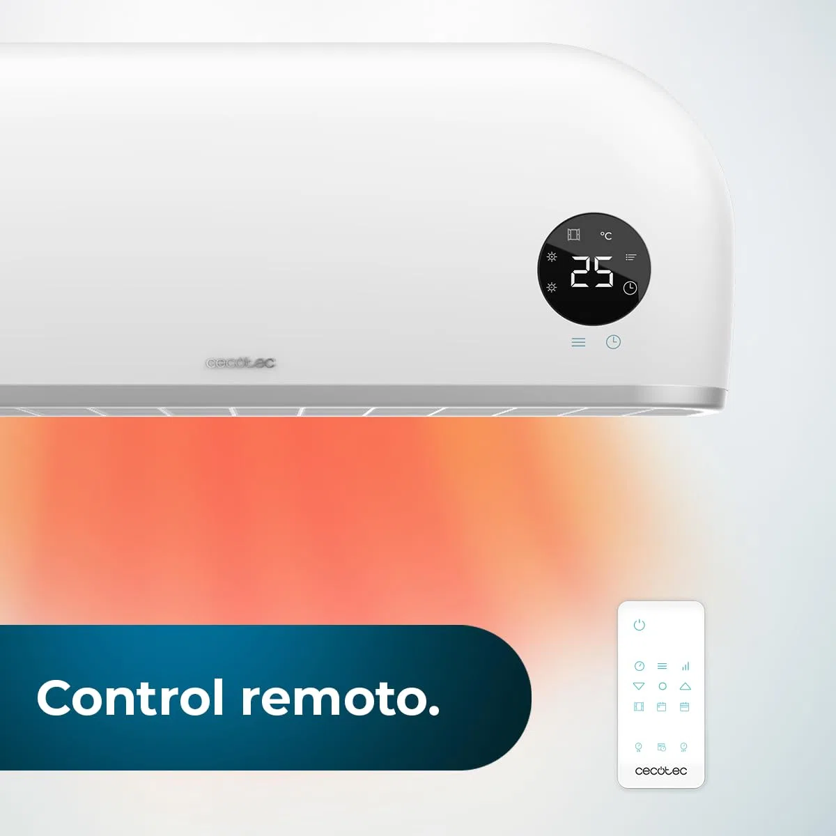 Cecotec Calefactor cerámico de baño ReadyWarm 2000 Max Box Ceramic con 2000 W, pantalla LED, mando a distancia y protección IPX2, 20 m2